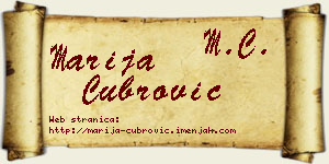 Marija Čubrović vizit kartica